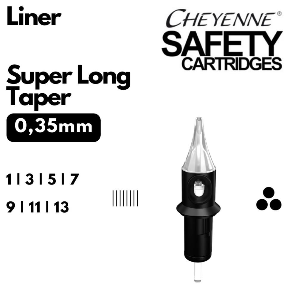 Cheyenne Safety Cartridge - 1er Liner 0.35 Super Long Taper