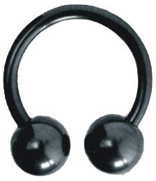 Circular Barbell black 1,6 x 14 x 5 mm