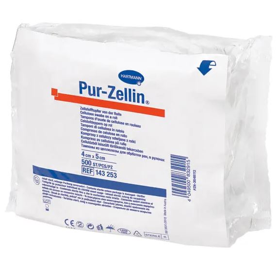 Pur-Zellin® 4 x 5 cm steril Rolle á 500 Tupfer