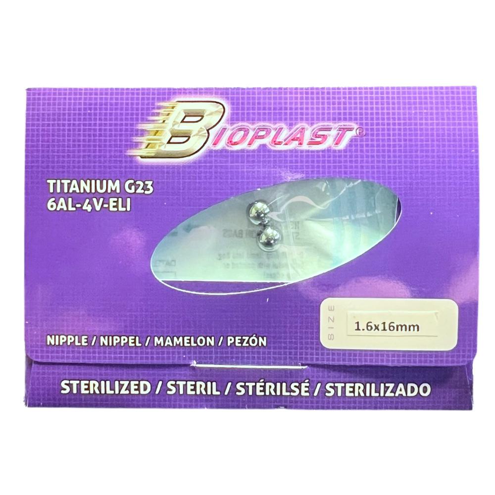 Bioplast® Barbell mit Titankugel - 1,6 x 16 x 5 mm