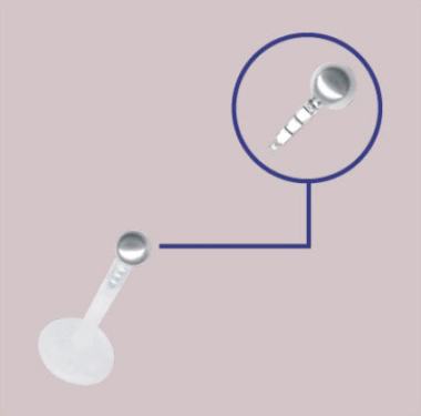 Bioplast Labret mit Titankugel