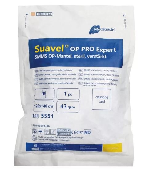 Suavel OP PRO Expert Gr. M - blau - steril - VE= 30 Stück